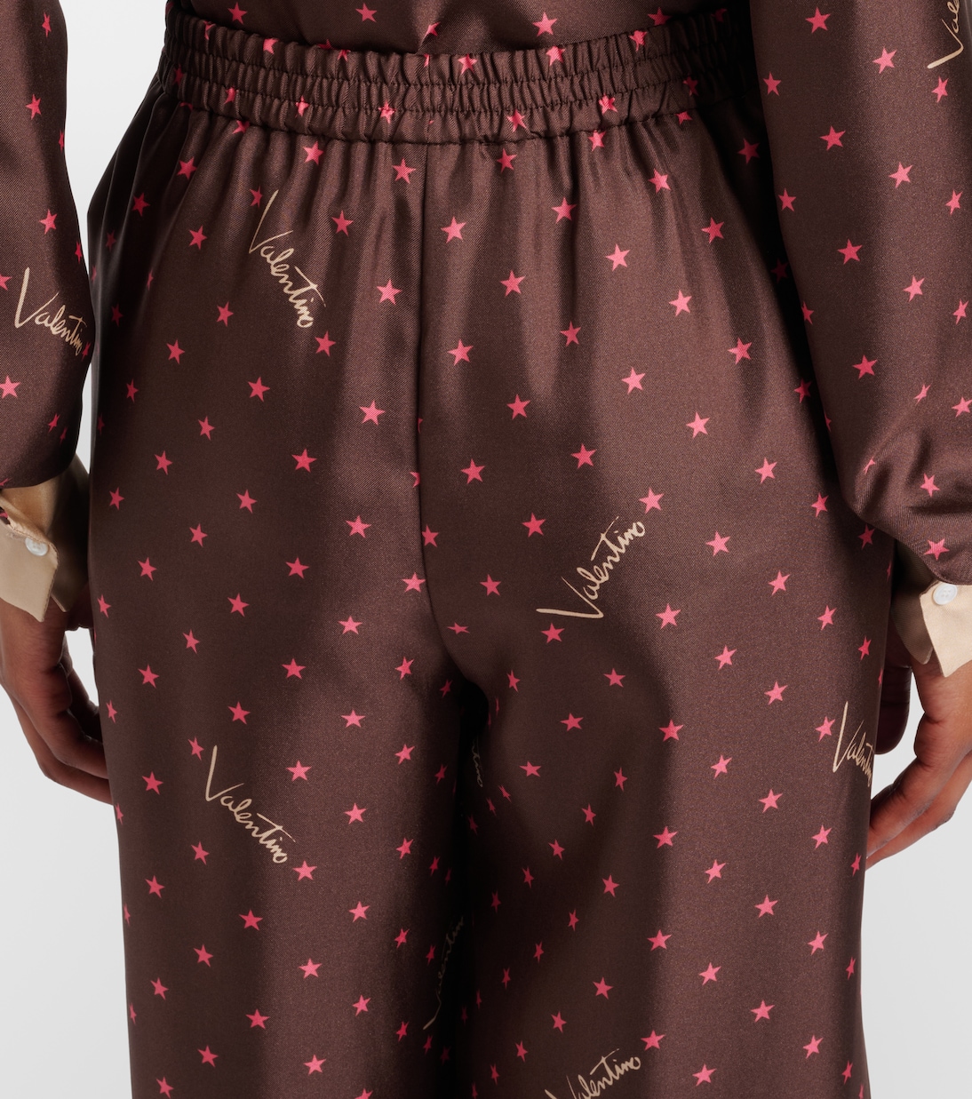 Printed silk twill palazzo pants | Valentino