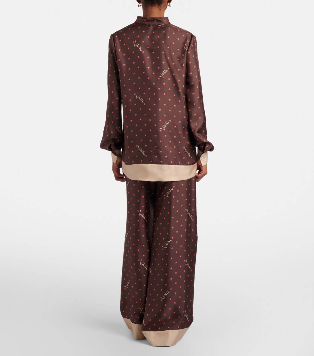 Printed silk twill palazzo pants | Valentino