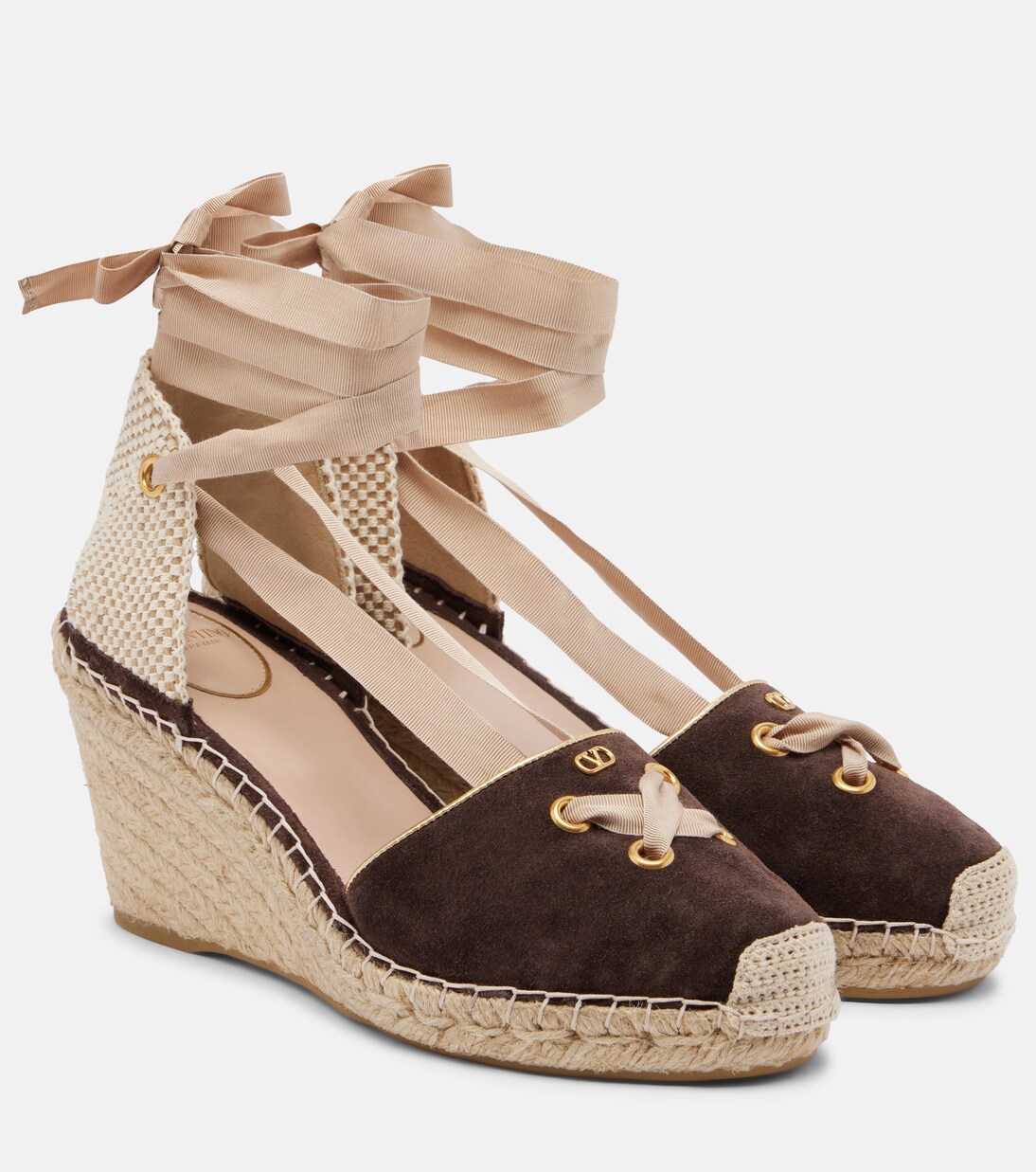 VLogo suede espadrille wedges | Valentino Garavani