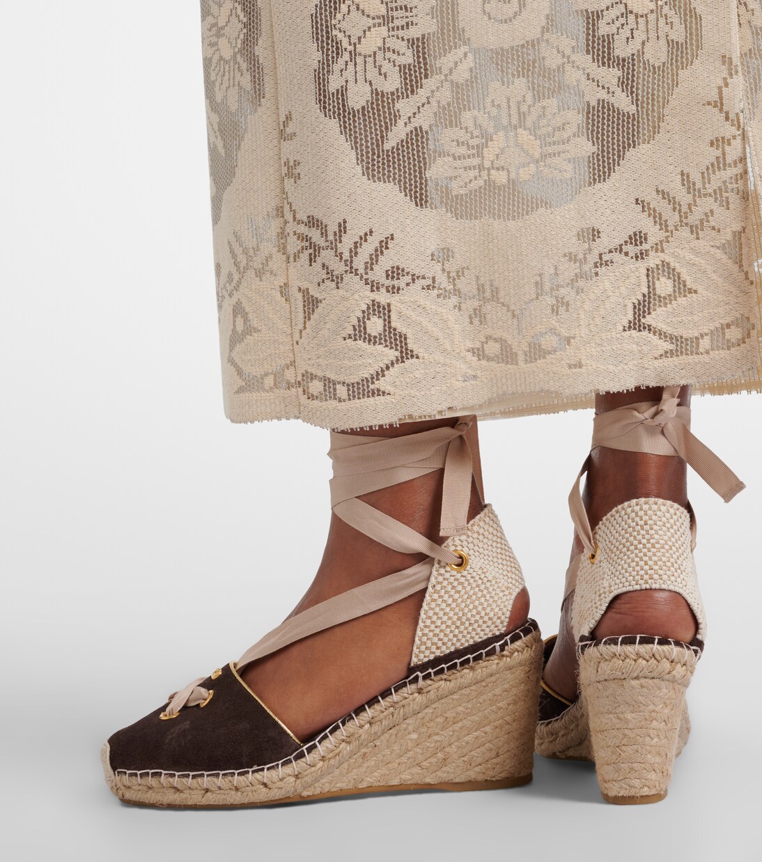 VLogo suede espadrille wedges | Valentino Garavani