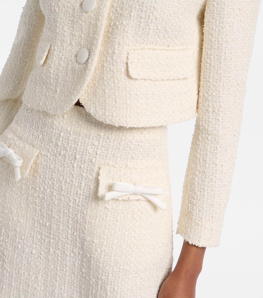 Jacke aus Bouclé mit Spitze | Self-Portrait