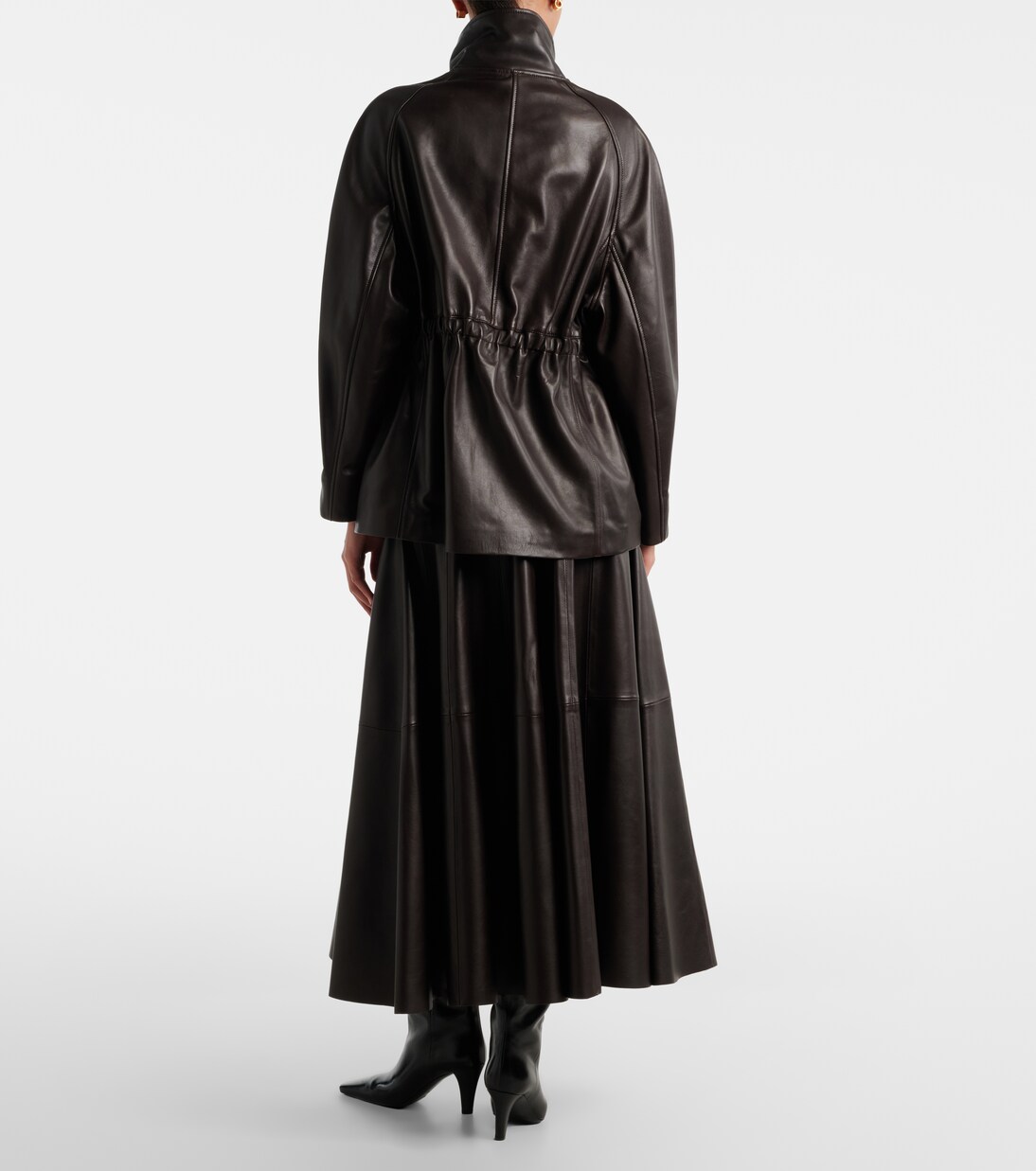Daria leather midi skirt | Nour Hammour
