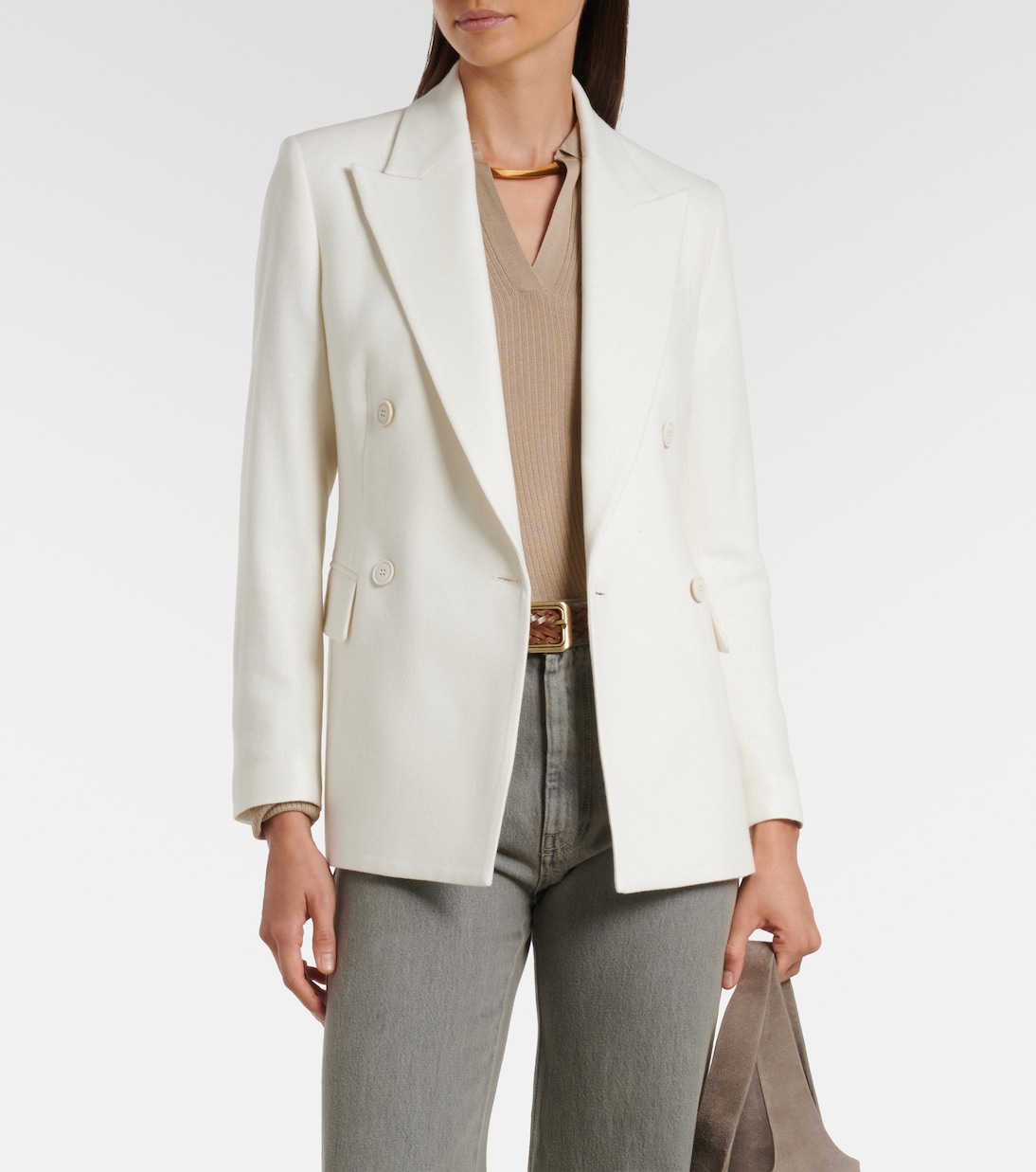 Double-breasted wool and cashmere blazer | Eleventy