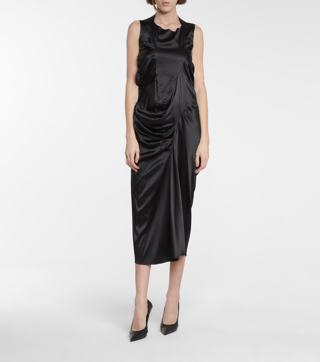 Robe midi en satin de soie mélangée | Maison Margiela