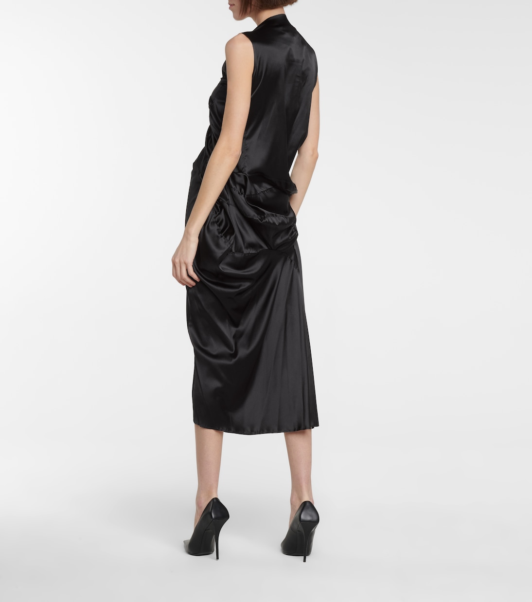 Robe midi en satin de soie mélangée | Maison Margiela