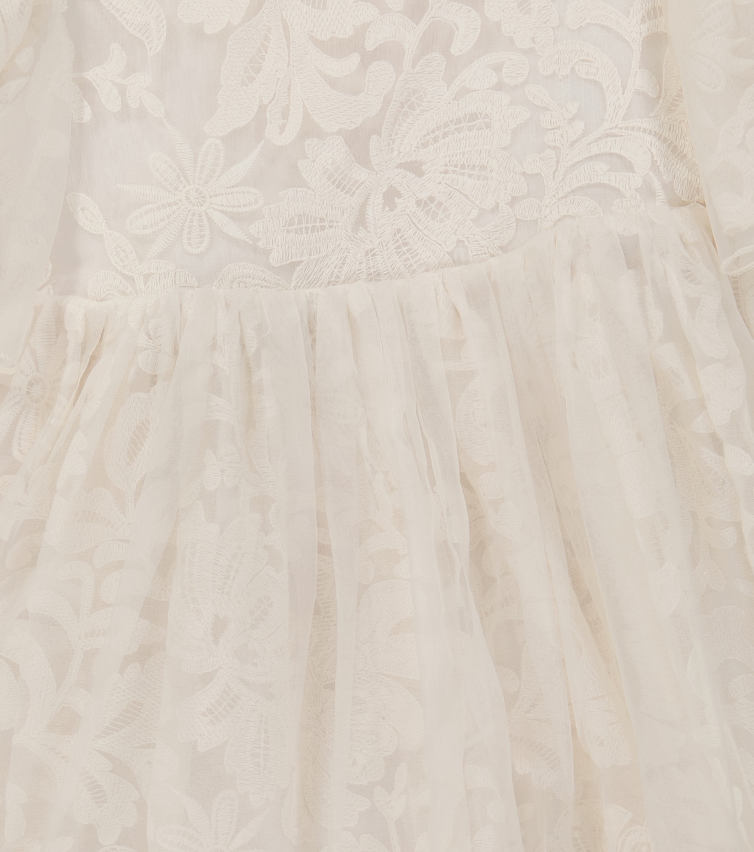 Robe brodée en tulle de coton et soie | Paade Mode