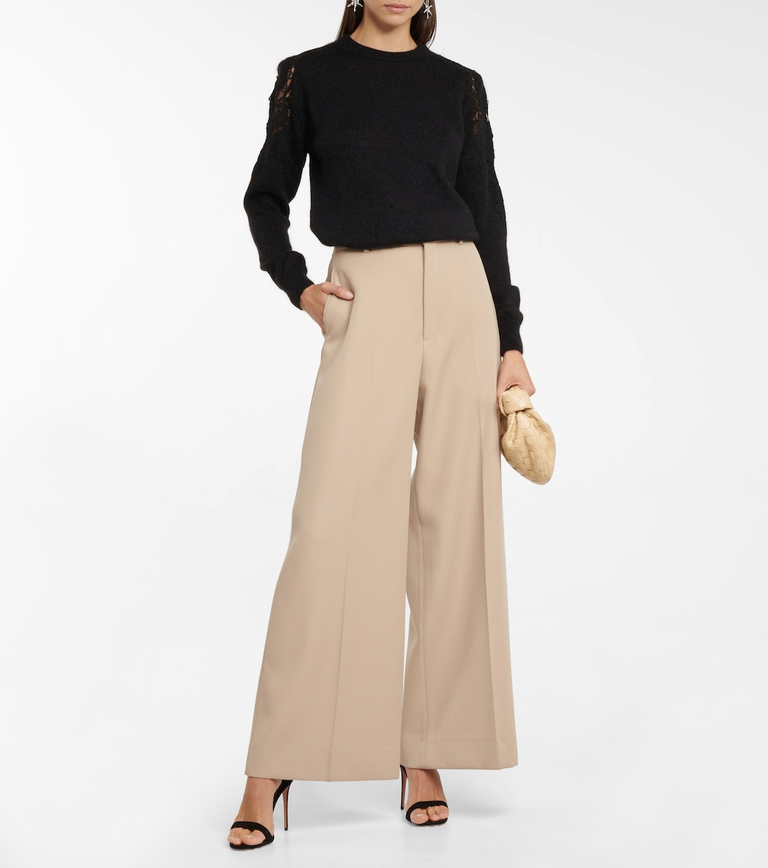 Pull Mattie en mohair mélangé à dentelle | Costarellos