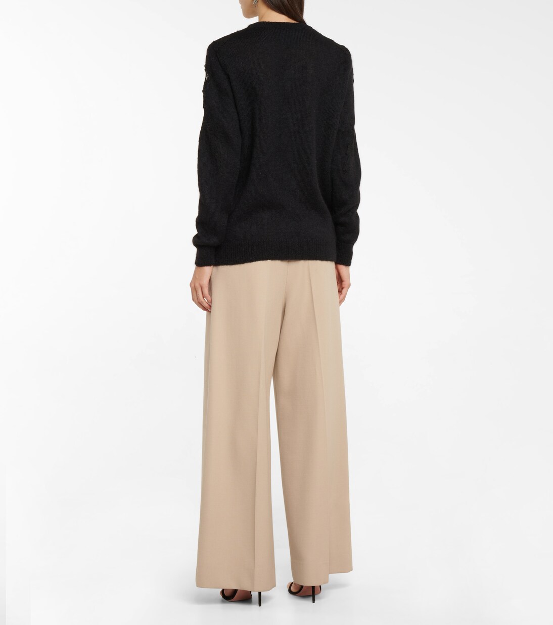 Pull Mattie en mohair mélangé à dentelle | Costarellos