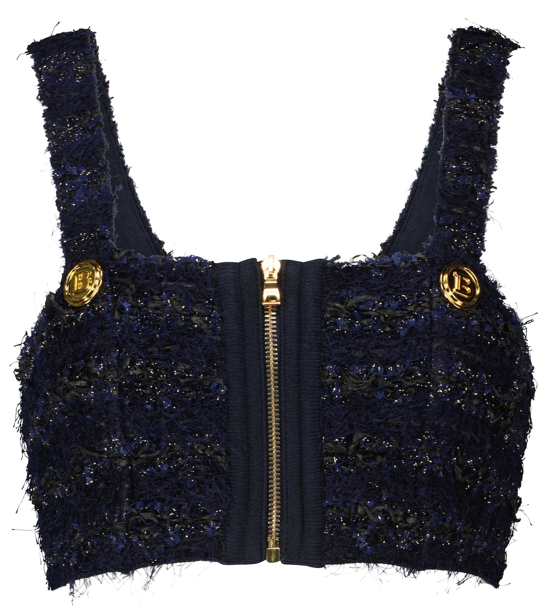 Cropped-Top aus Tweed | Balmain