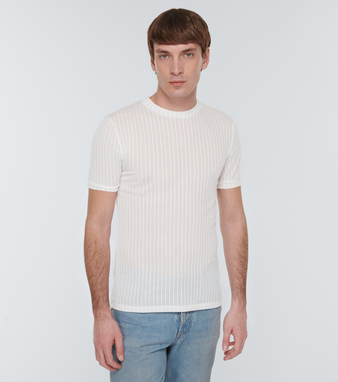 Striped cotton-blend jersey T-shirt | Winnie New York