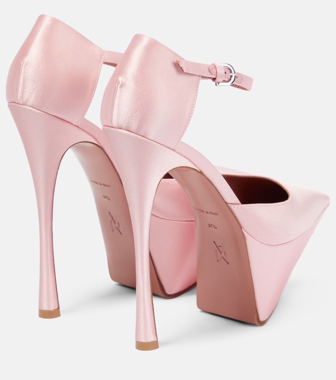 Plateau-Pumps Angelica aus Satin | Amina Muaddi