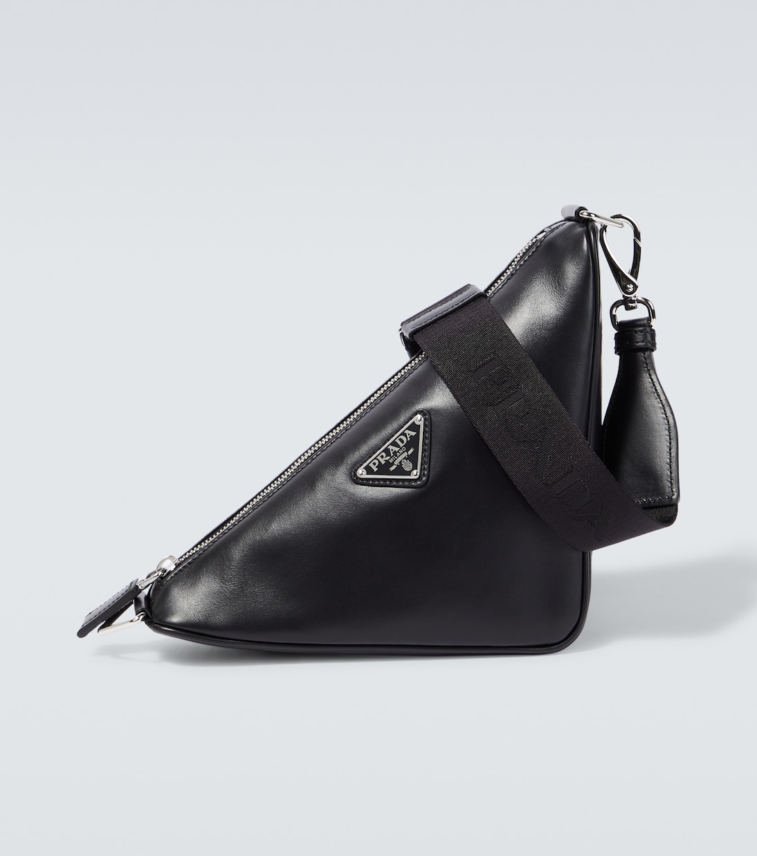Triangle leather shoulder bag | Prada