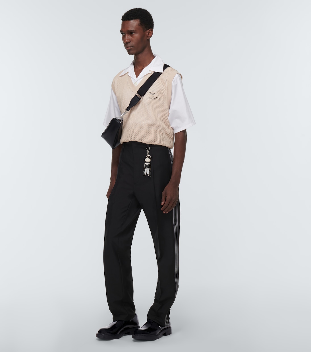 Triangle leather shoulder bag | Prada