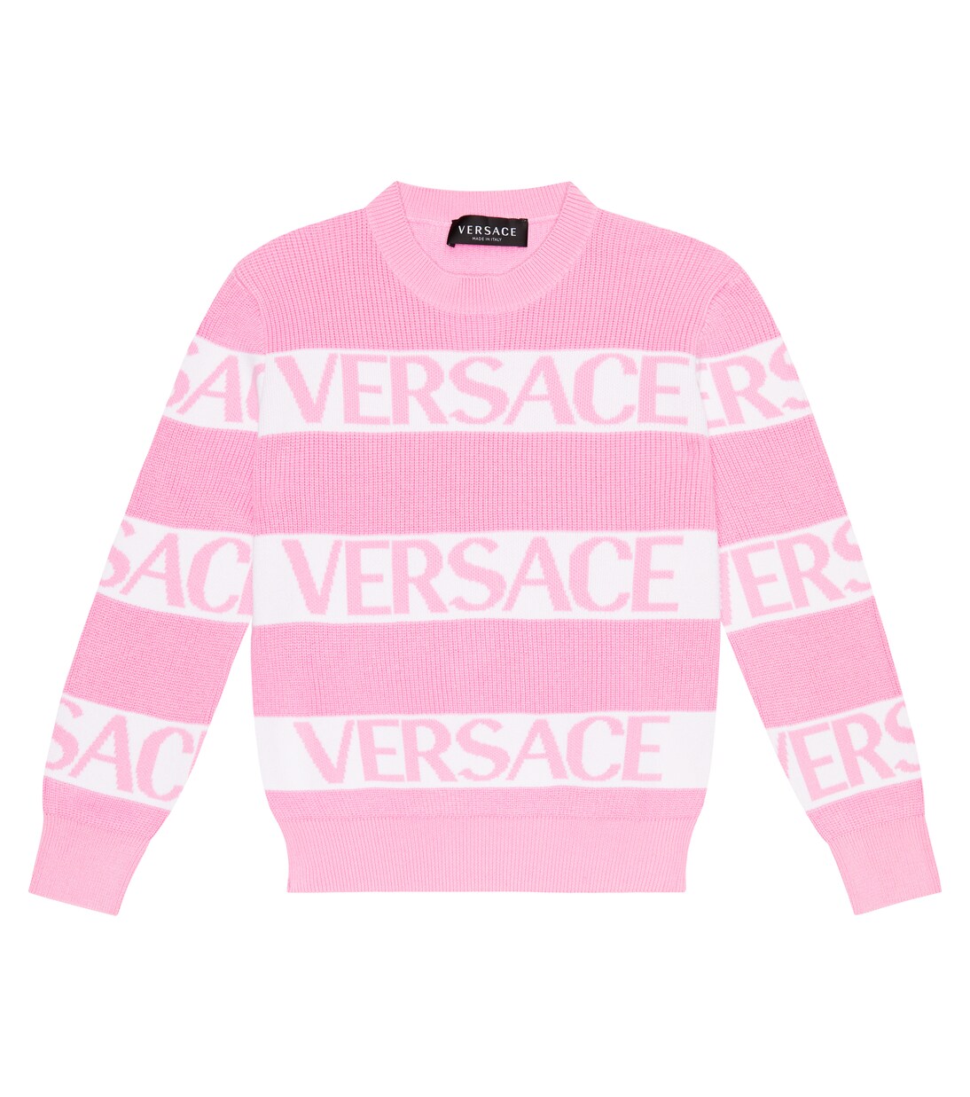 Logo jacquard cotton sweater | Versace Kids