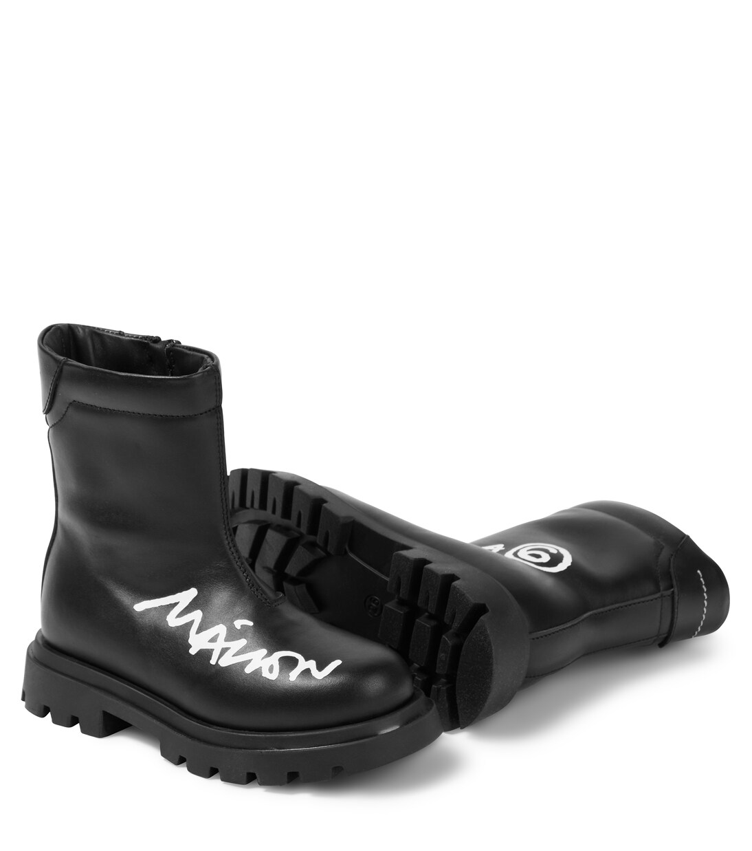 Logo leather boots | MM6 Maison Margiela Kids