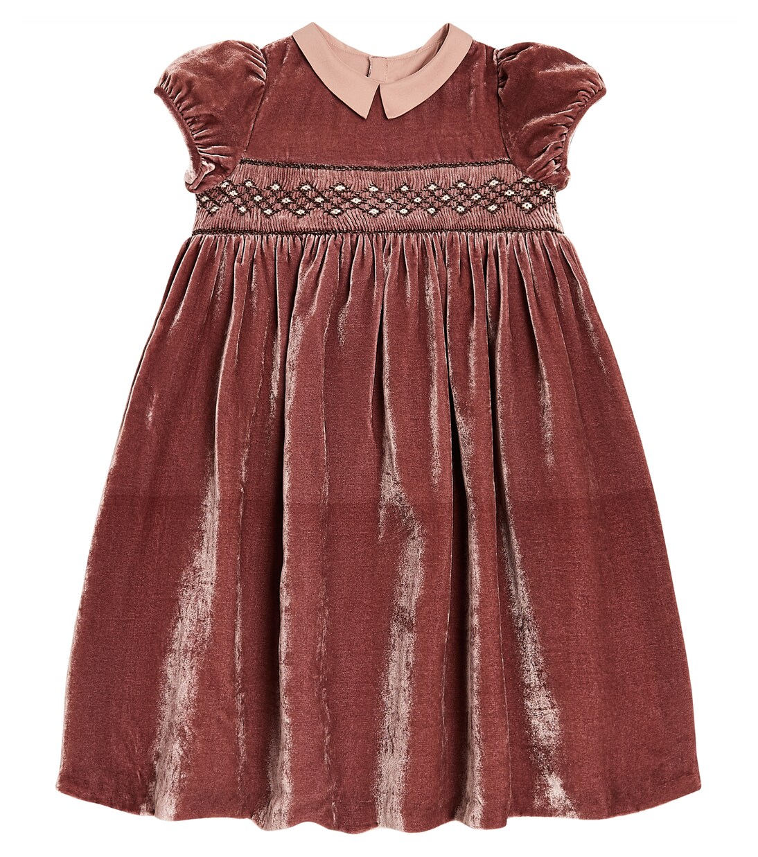 Blossom embroidered velvet dress | Bonpoint