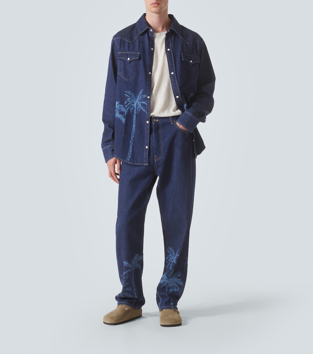 Jungle printed denim shirt | Alanui