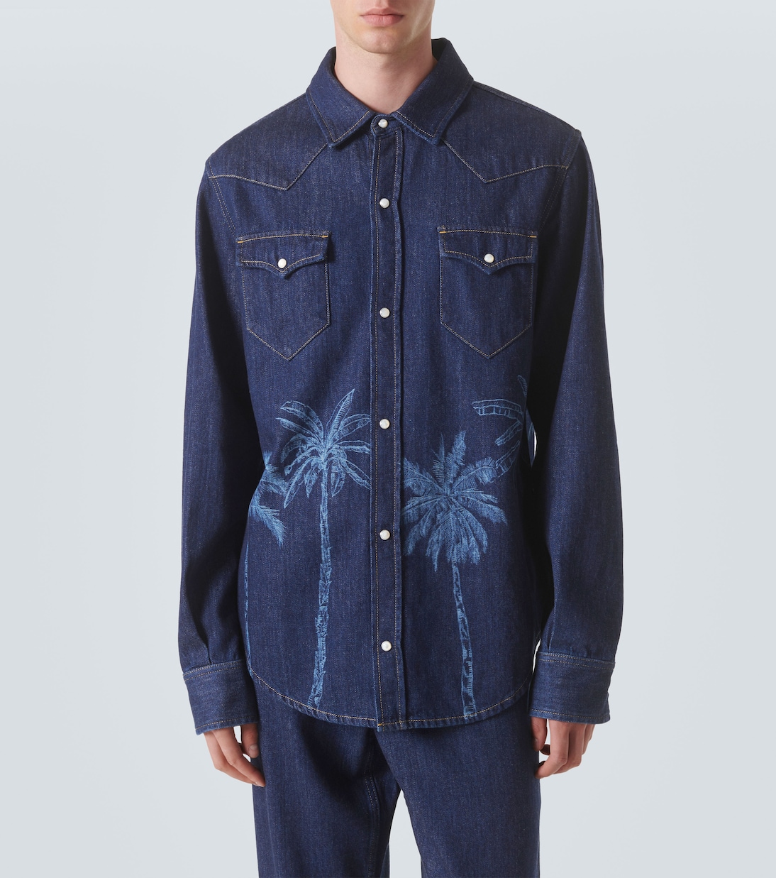 Jungle printed denim shirt | Alanui
