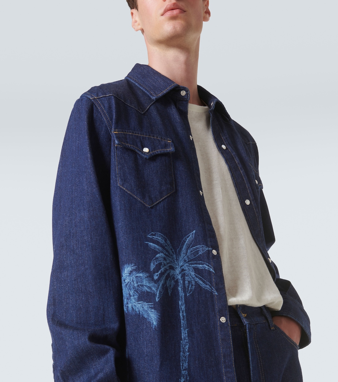 Jungle printed denim shirt | Alanui