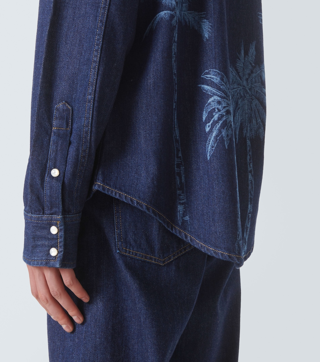 Jungle printed denim shirt | Alanui