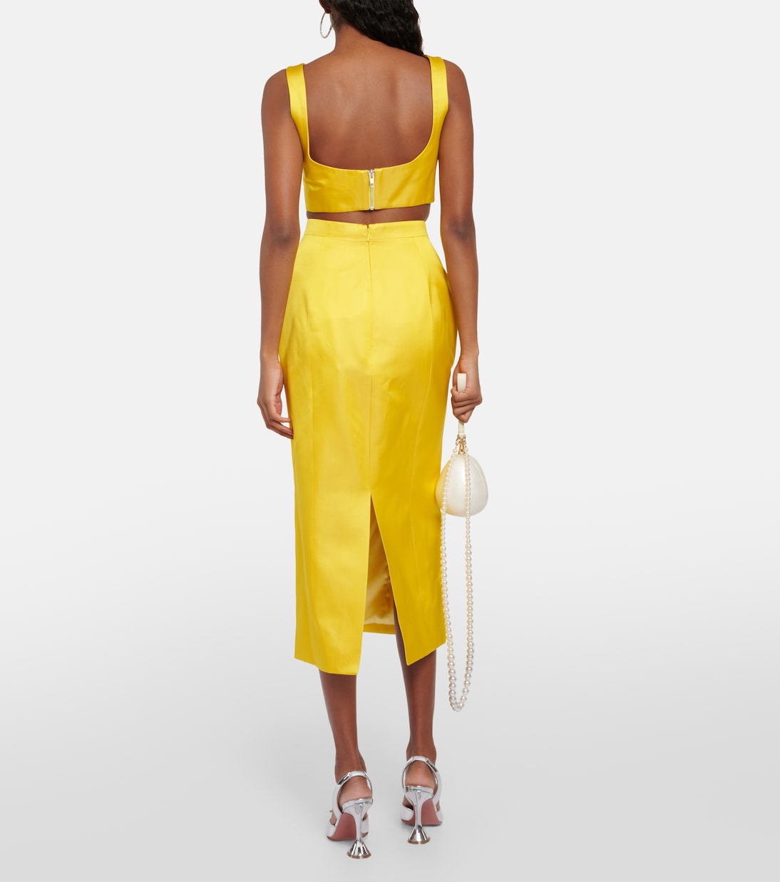 Verzierter Midirock Iris aus Satin | Miss Sohee