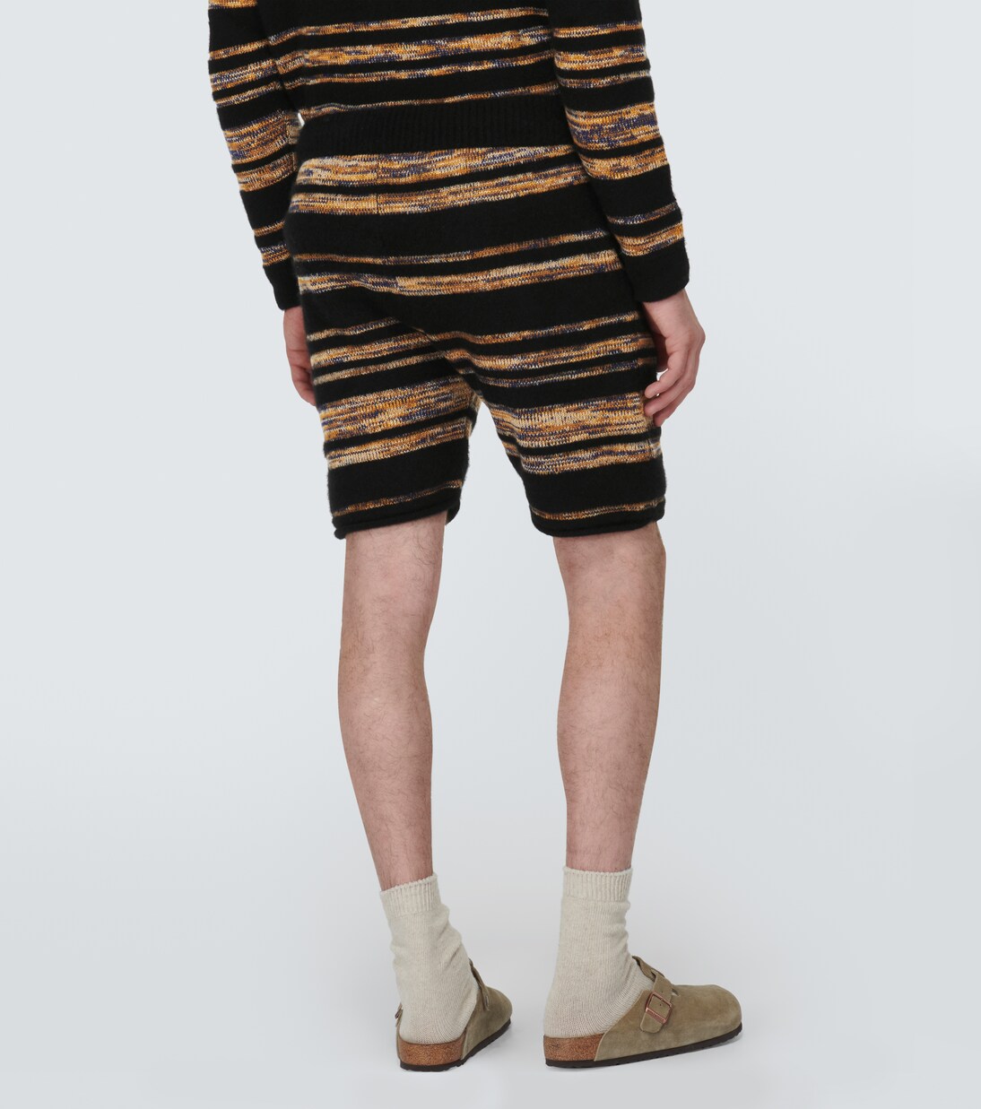 Phantom striped cashmere and cotton shorts | The Elder Statesman