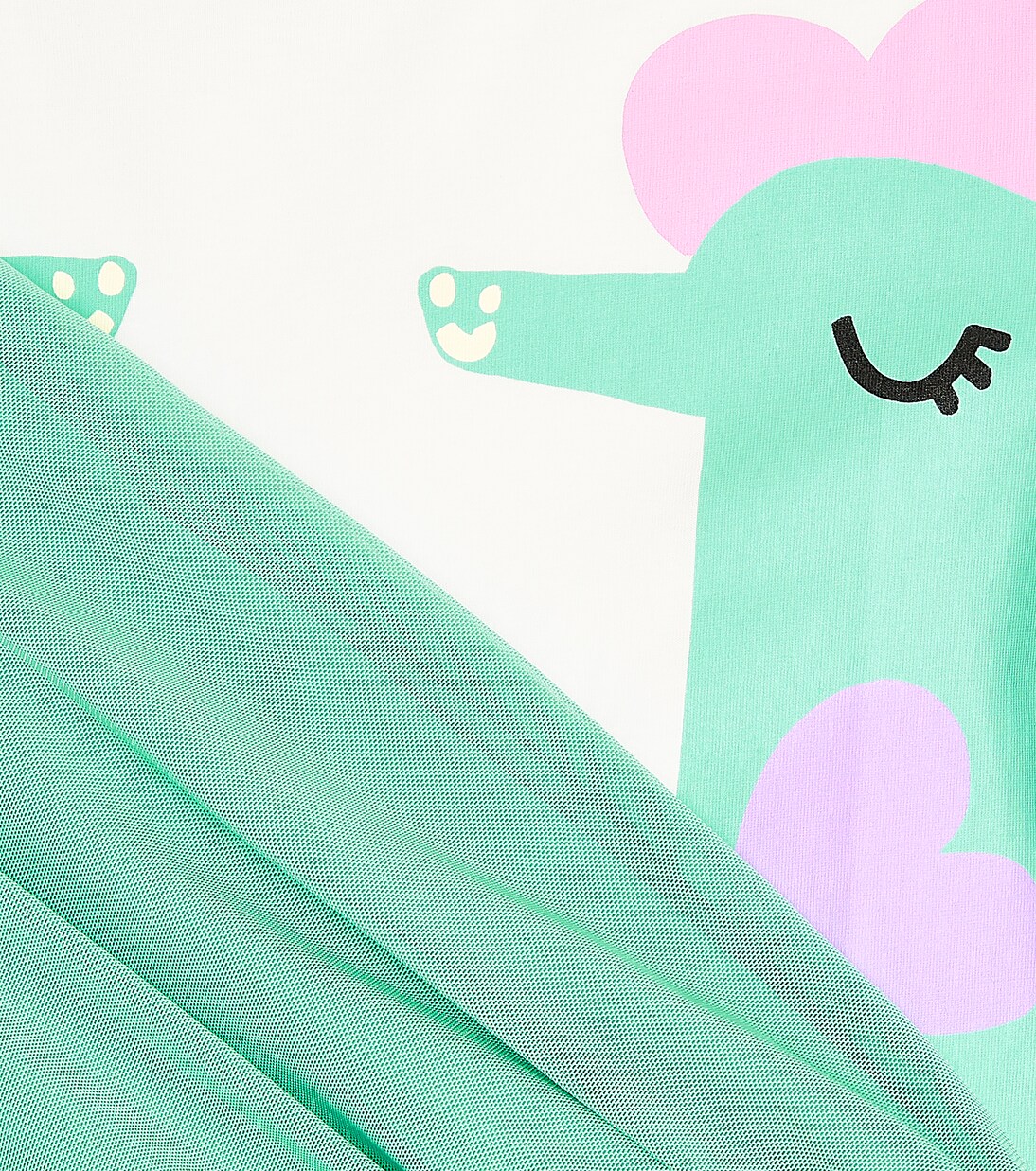 Vestido de algodón con ribete de tul | Stella McCartney Kids