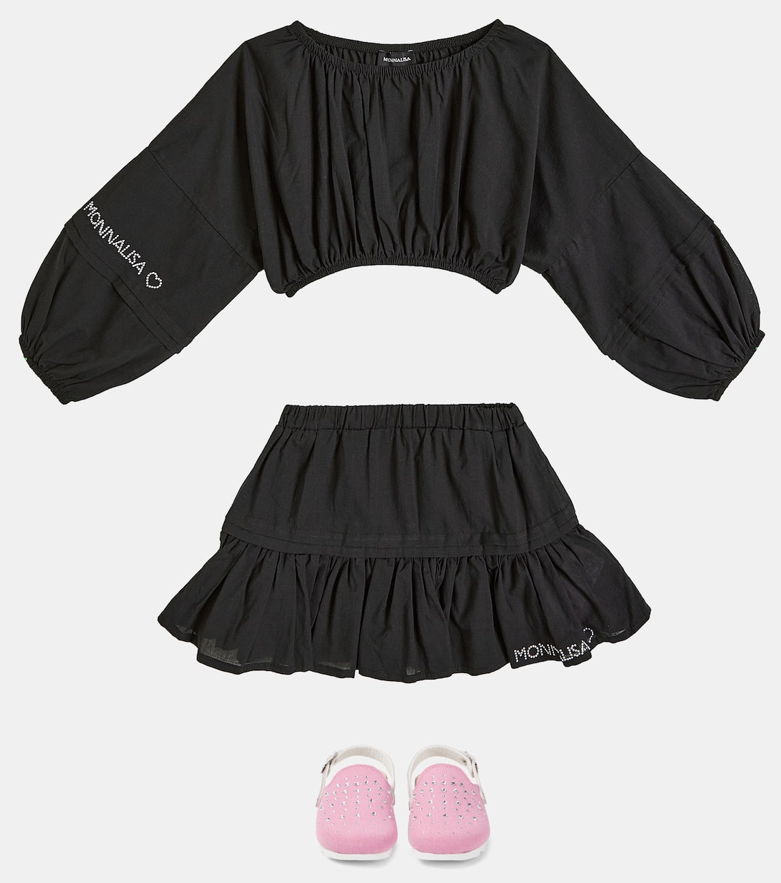 Cotton top and skirt set | Monnalisa