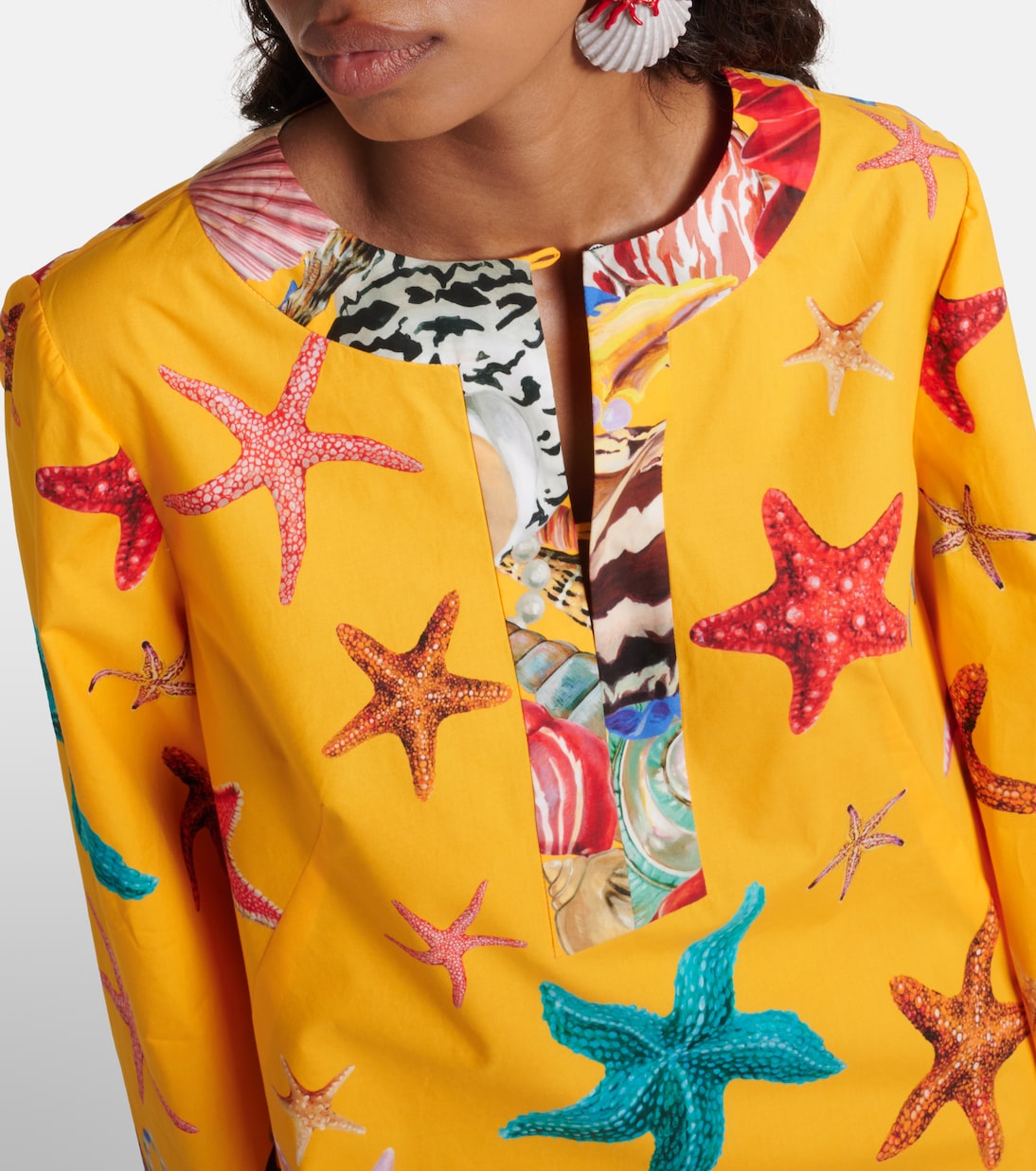 تونيك من القطن بطبعات Capri | Dolce&Gabbana