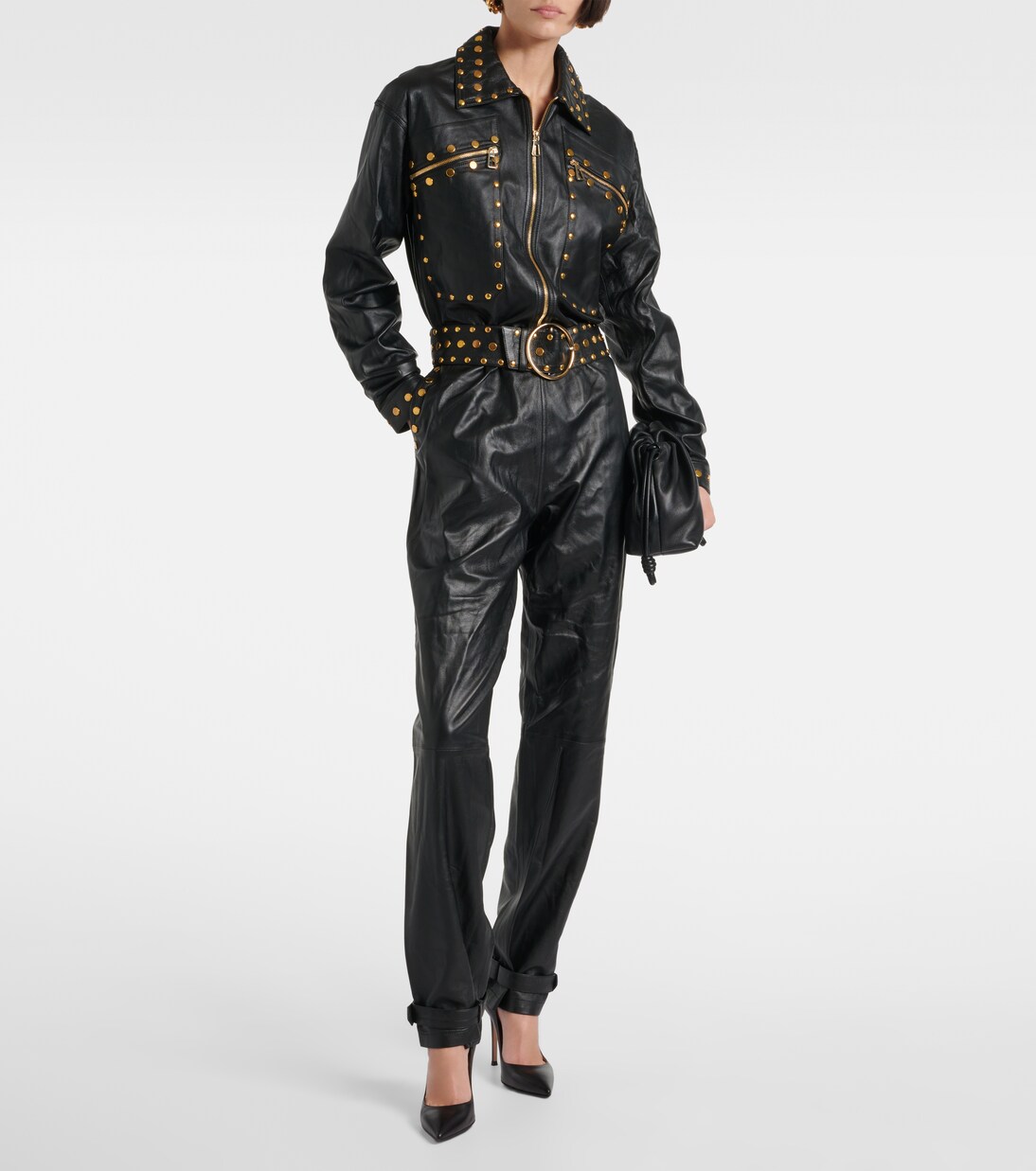 Studded leather jumpsuit | Dodo Bar Or