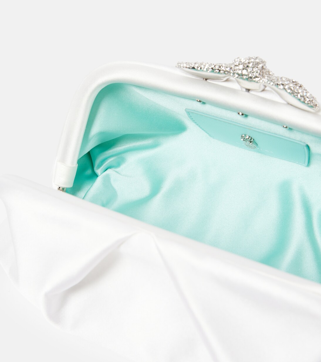 Clutch Very Bow Tie de satén adornado | Aquazzura