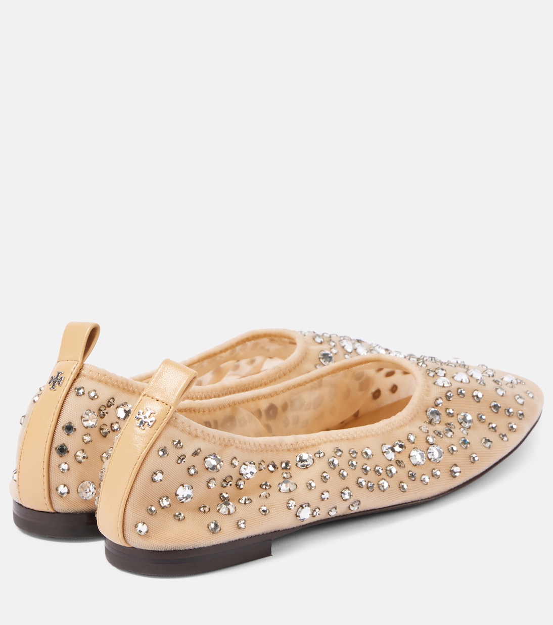 Crystal-embellished mesh ballet flats | Tory Burch