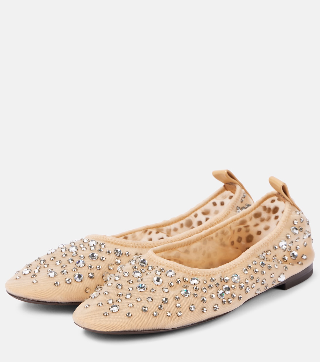 Crystal-embellished mesh ballet flats | Tory Burch