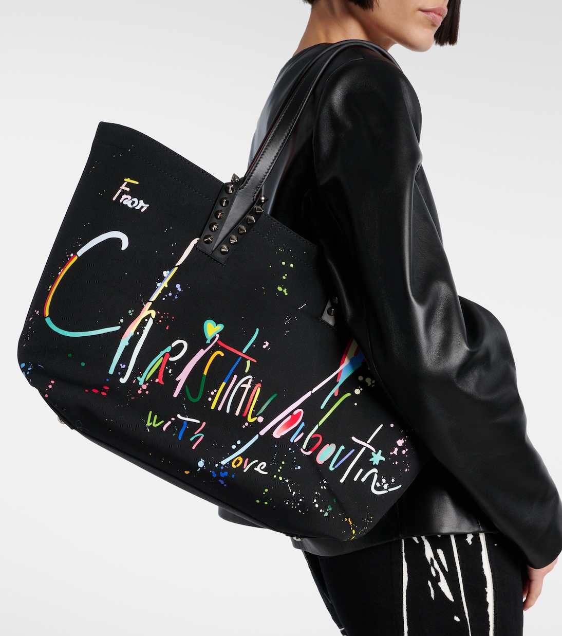 Borsa Cabata Large in canvas con pelle | Christian Louboutin