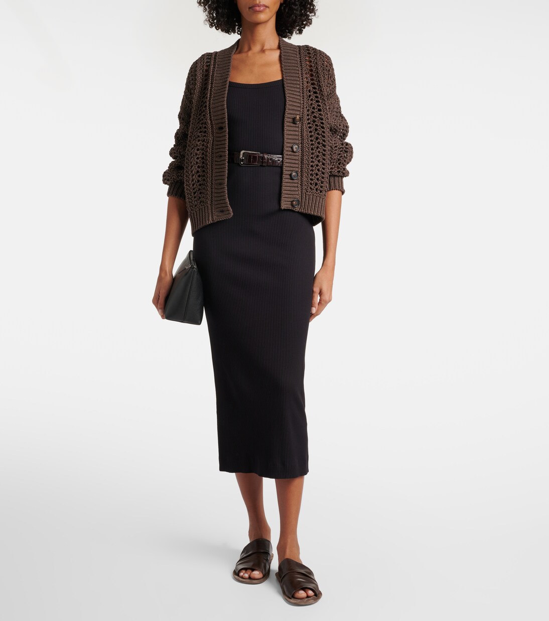 Monili 코튼 블렌드 저지 미디 드레스 | Brunello Cucinelli