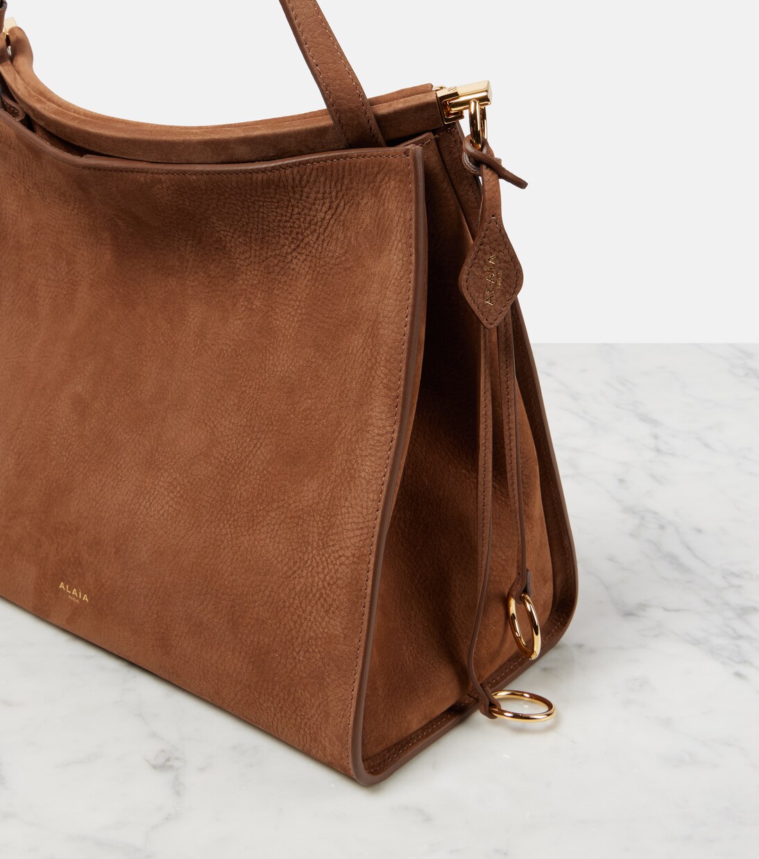 Schultertasche Le Click Medium aus Veloursleder | Alaïa