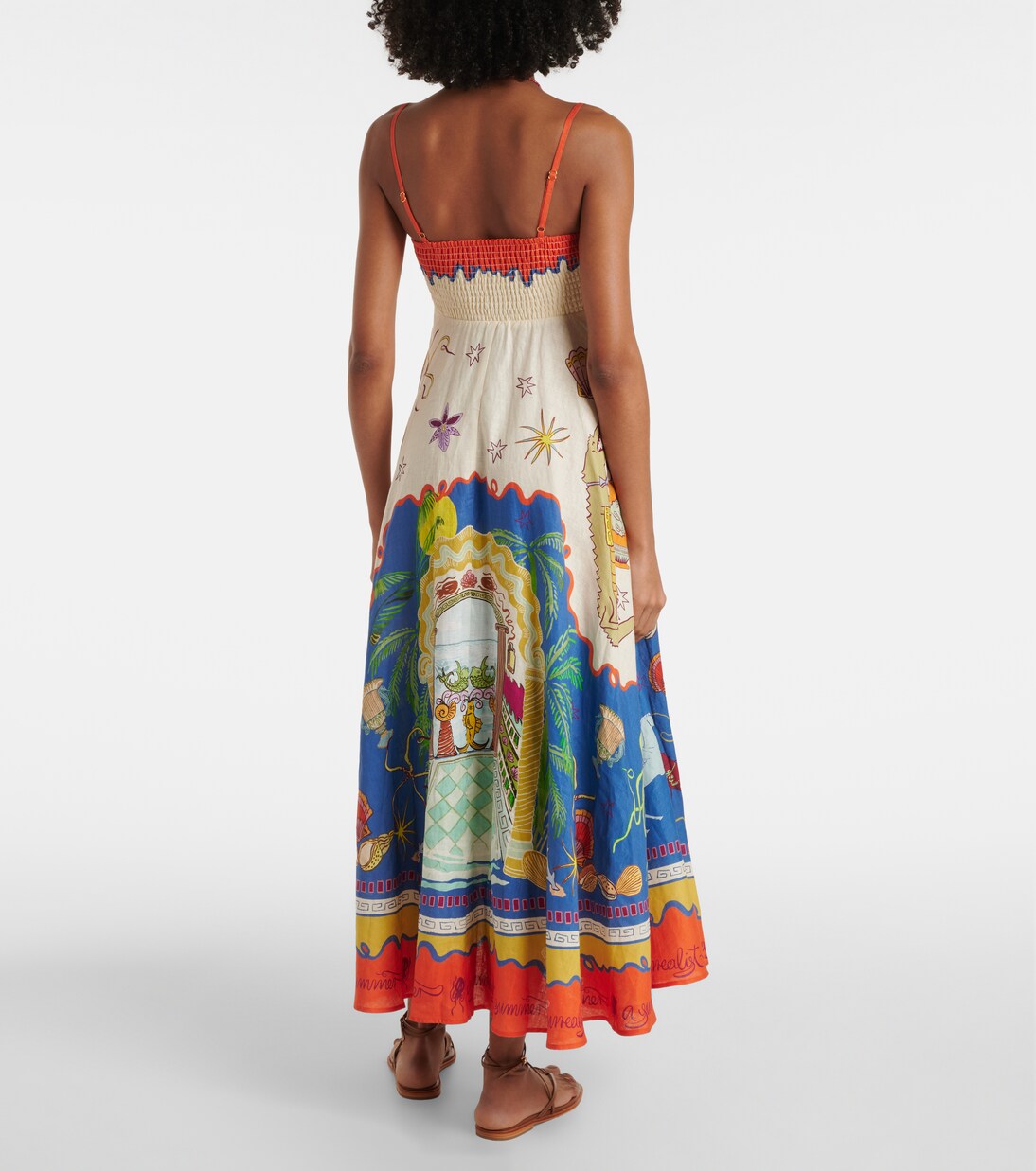 Robe longue Surrealist en lin | Alémais