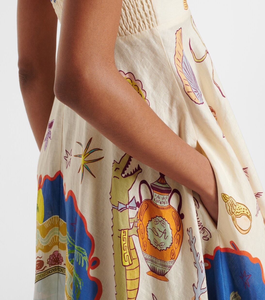 Robe longue Surrealist en lin | Alémais