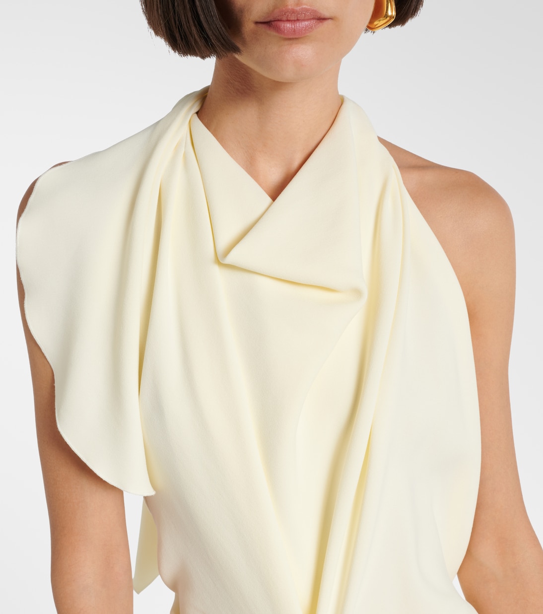 Gathered satin crepe midi dress | Victoria Beckham