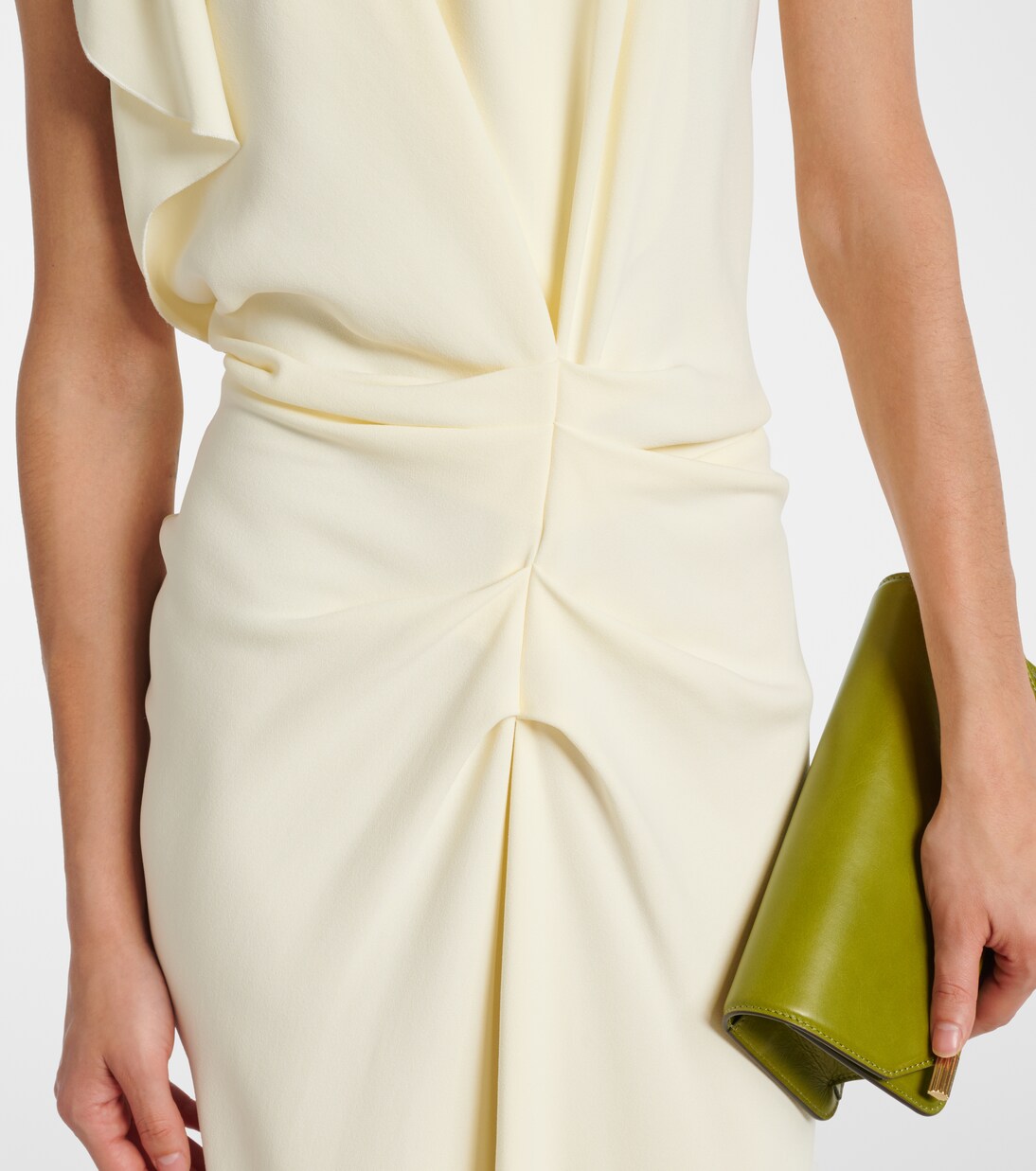 Gathered satin crepe midi dress | Victoria Beckham