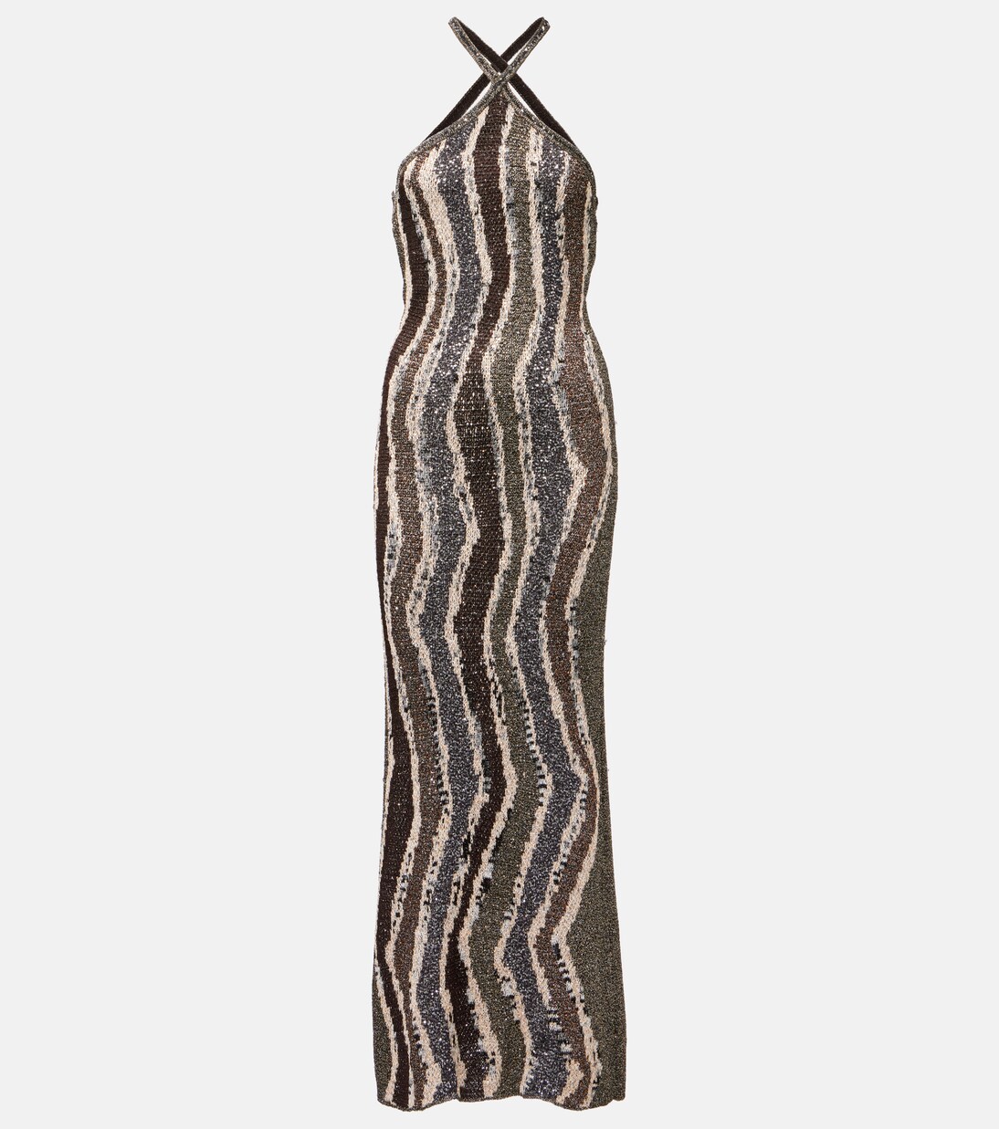 Sequined open-back lamé gown | Missoni