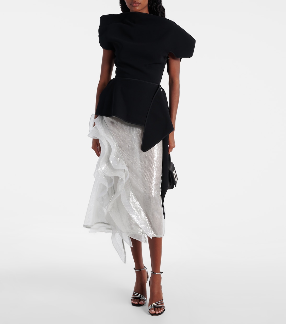 Hymn ruffled sequined midi skirt | Maticevski