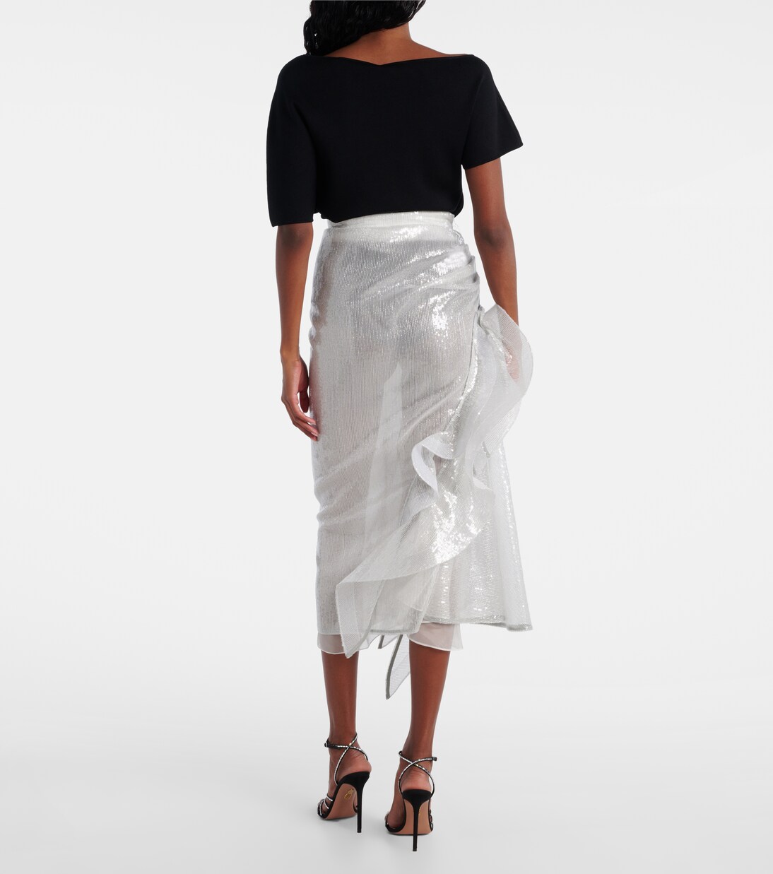 Hymn ruffled sequined midi skirt | Maticevski