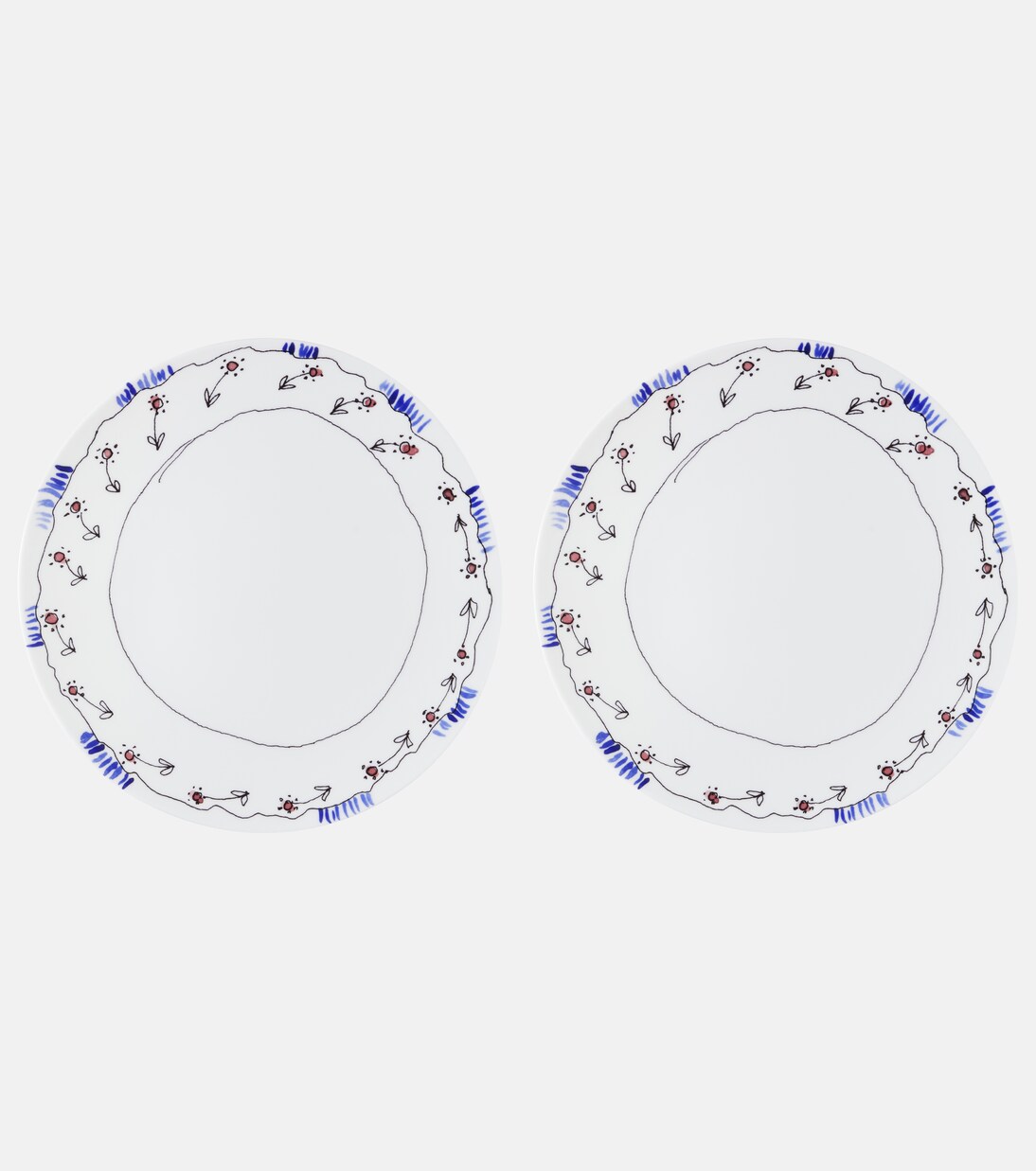 Midnight Flowers Anemone Milk set of 2 starter plates by Marni | Serax