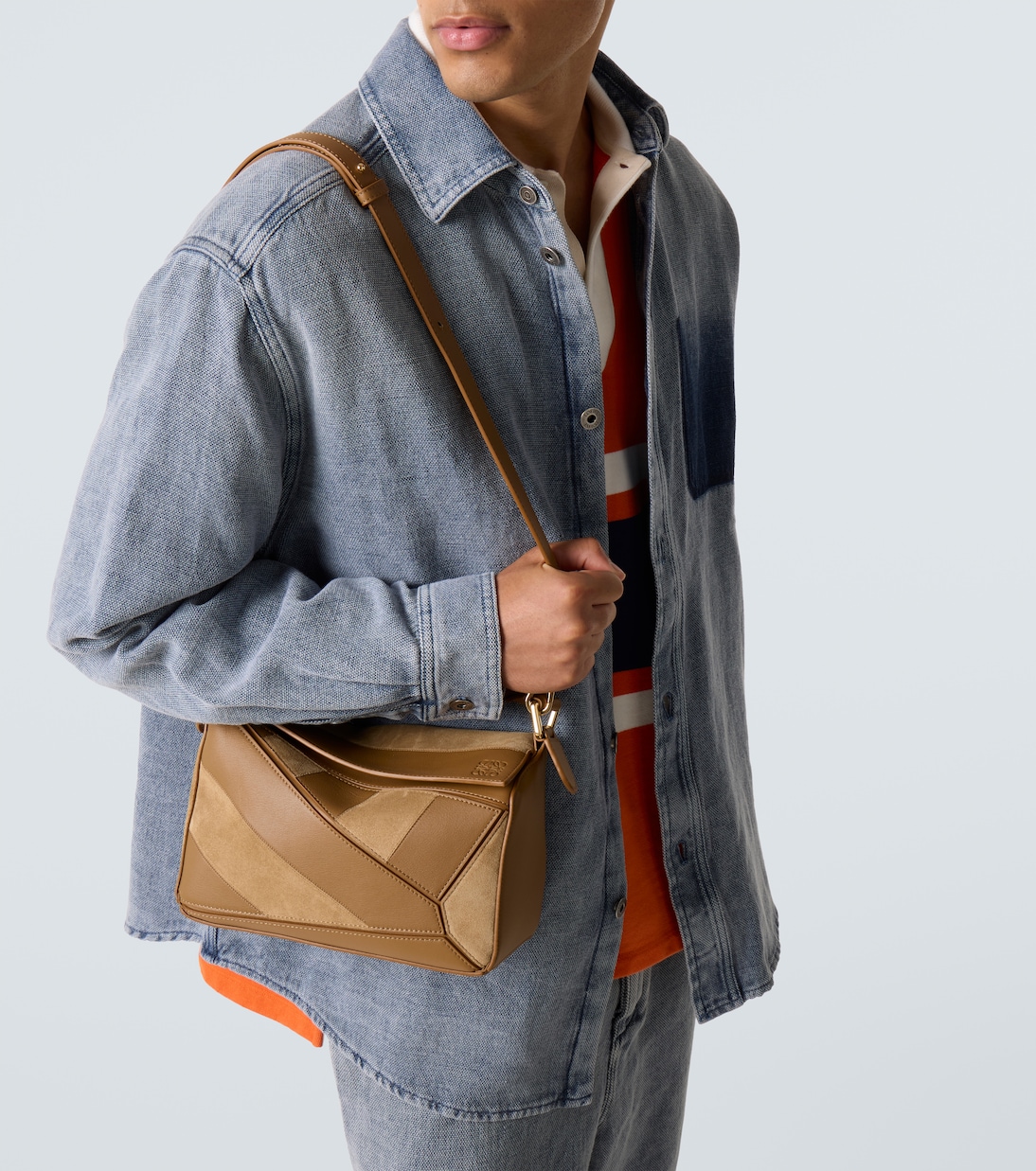 Bolso al hombro Puzzle Small de piel y ante | Loewe