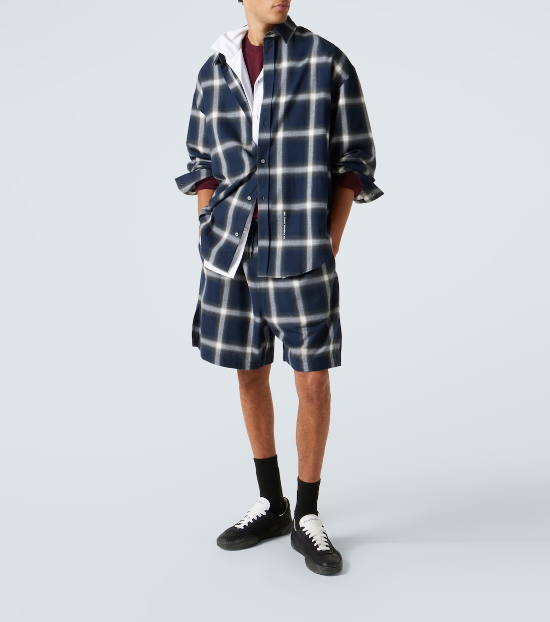 Shorts de algodón a cuadros | Acne Studios