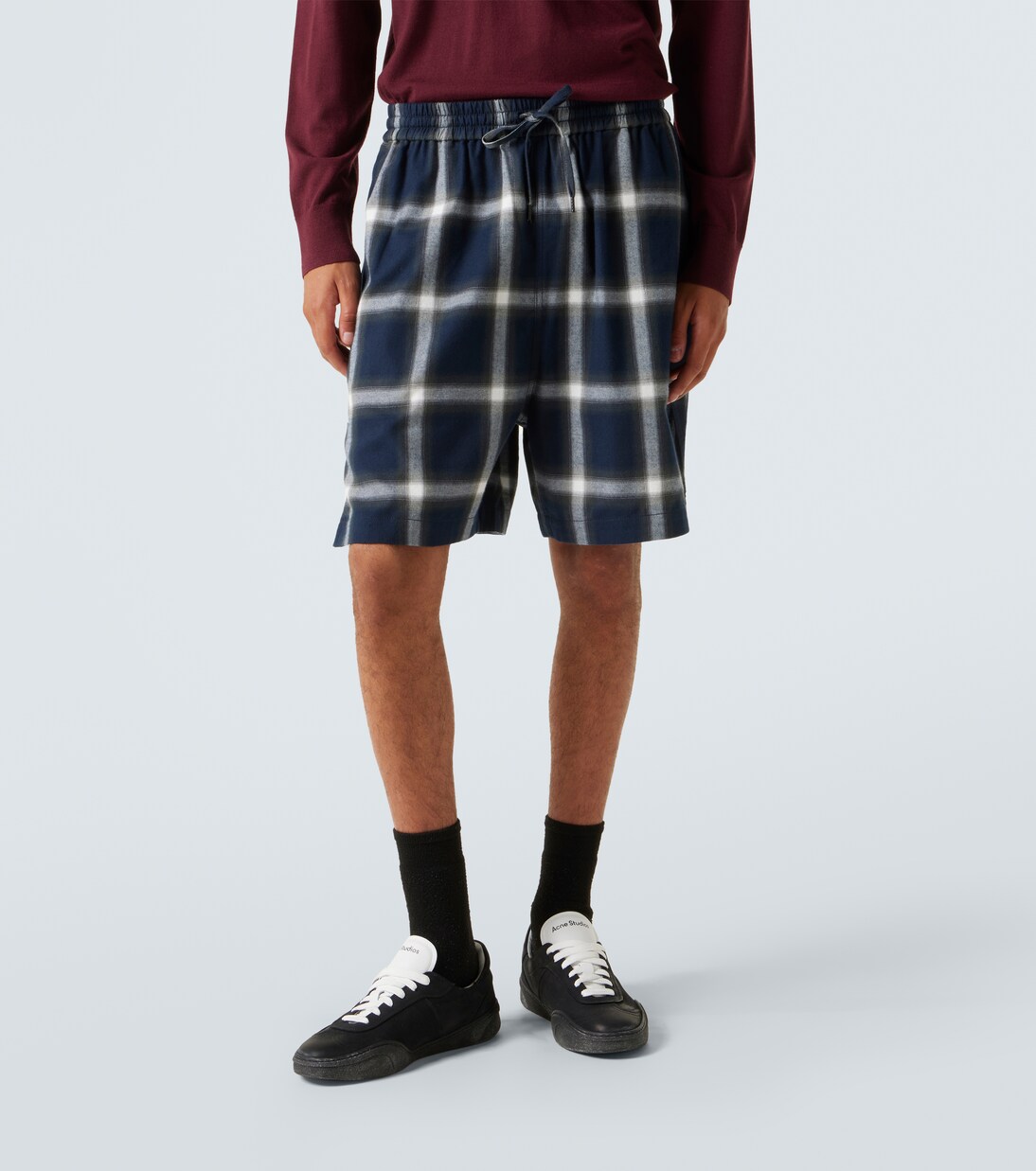 Shorts de algodón a cuadros | Acne Studios