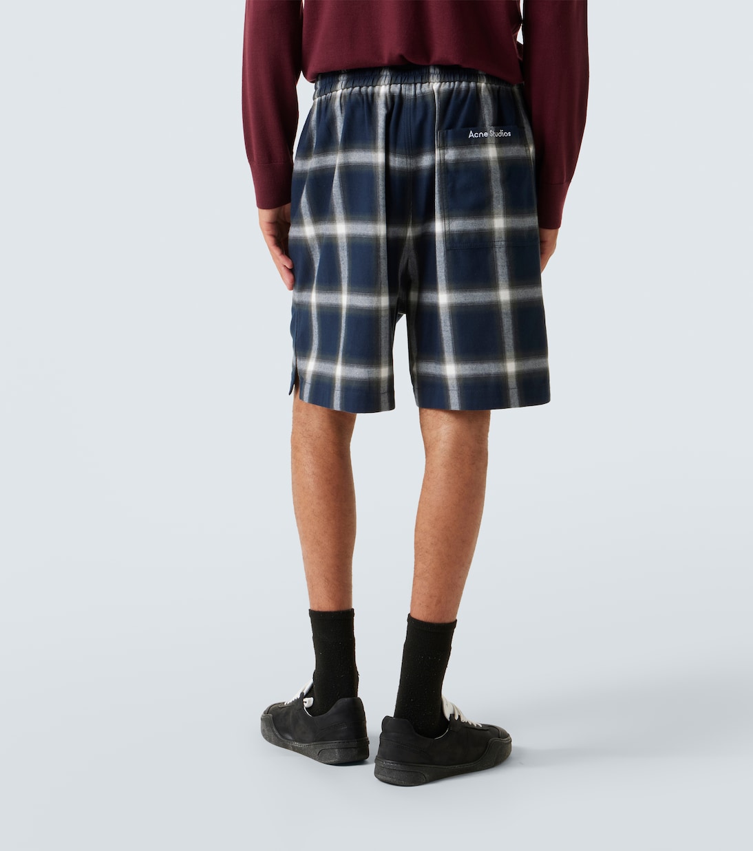 Shorts de algodón a cuadros | Acne Studios