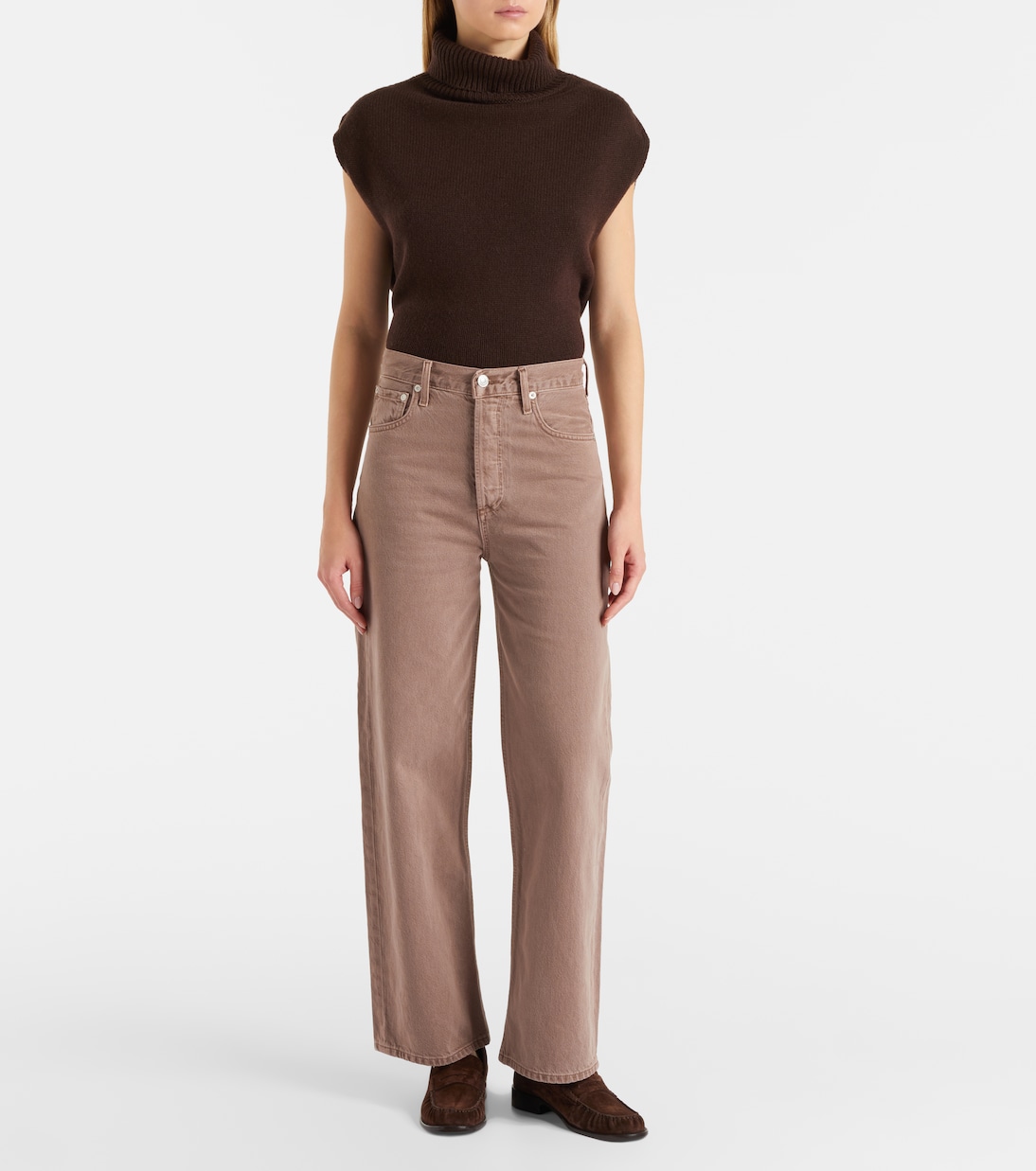 High-Rise Wide-Leg Jeans Ren Crop | Agolde