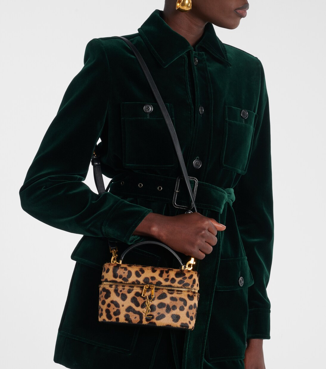 Gaby leopard-print calf hair vanity bag | Saint Laurent